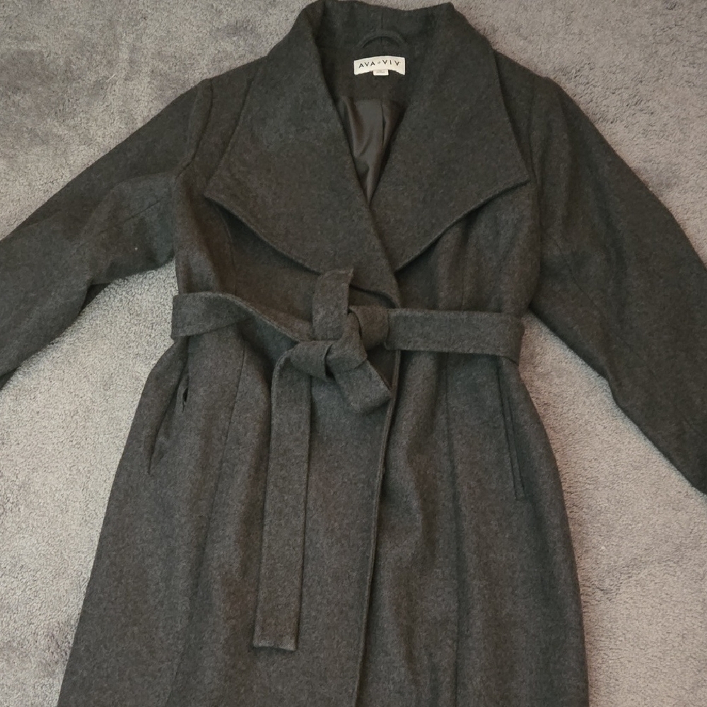 Ava & Viv Charcoal Long Winter Coat